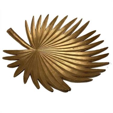 Imagem de Centro de Mesa Folha em Resina Dourada 40cm IL0044 BTC