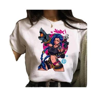 Imagem de Camiseta Unissex Jinx Arcane Monkey Anime Cosplay Estilo Grunge Estéti