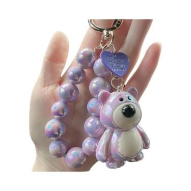 Imagem de Chaveiro De Urso Em Cores Candy Com Corrente De Contas Estilo Kawaii C