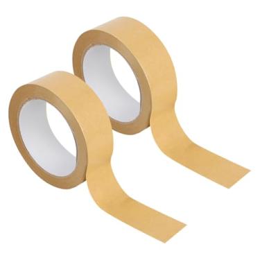 Imagem de GSHLLO 2 rolos de fitas de papel kraft para moldura de retrato fitas de suporte de caixa de papelão fita de vedação marrom fita adesiva para pintor fita adesiva 25 mm