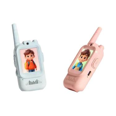 Imagem de Conjunto De Walkie Talkie Recarregável Para Crianças 2PCS Tela HD De 2