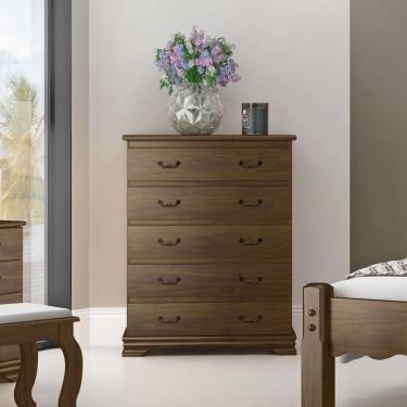 Imagem de Cômoda Para Quarto 5 Gavetas Em Madeira Maciça Eliane Castanho - Straub Web