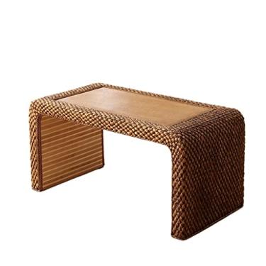 Imagem de Mesa central de vime mesa de café zen mesa de chá janela sacada mesa baixa casa sala de estar pequena mesa de centro mesa de quarto (pequena)