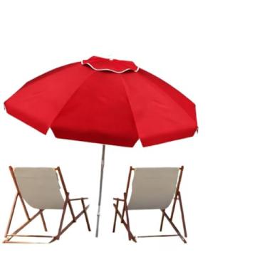 Imagem de Guarda Sol Gigante 2,40m Uv Praia Piscina Respirável Verão(Vermelho)