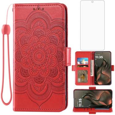 Imagem de Asuwish Capa de celular para Motorola Moto Edge 5G 2025/Edge 60 Fusion 5G Capa carteira com protetor de tela de vidro temperado e suporte de cartão de crédito flip acessórios para celular Moto