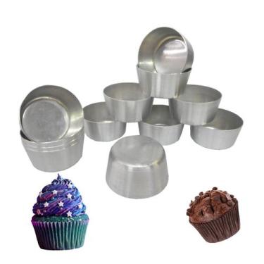 Imagem de Forma Muffins Cupcake Petit Gateau Fundo Fixo - 12 Unid. - UD25