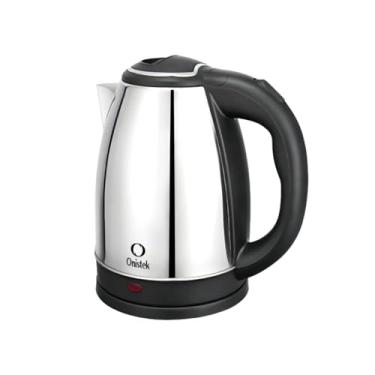 Imagem de Chaleira Elétrica 1,8 Litros em Aço Inox 110V - 1200W, Aquecimento Rápido com Desligamento Automático e Base Giratória 360° - Prata/Preta I Prepara Várias Xícaras de Bebidas Quentes Como Chá e Café