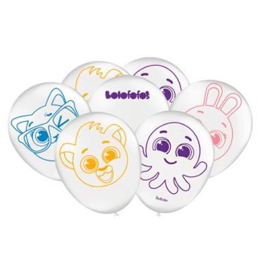 Imagem de Balão Redondo Bolofofos Branco 9 25 Unid. - Festcolor