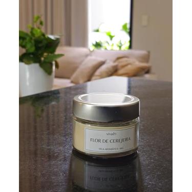 Imagem de Vela Aromática Artesanal Vivaê Flor de Cerejeira - Fragrância Intensa e Cera Vegetal - 90g