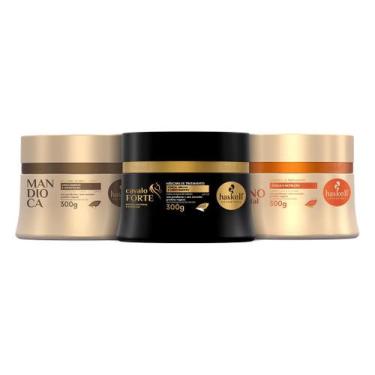 Imagem de Kit Cronograma Capilar Haskell para Cabelos Frágeis  Hidratação, Nutri