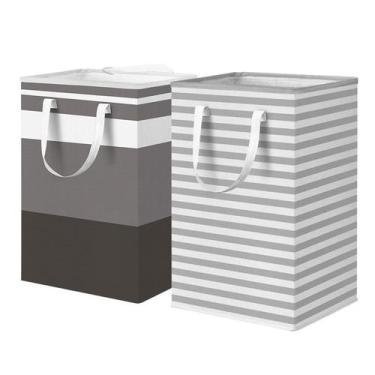 Imagem de Cesto de roupa suja de lona dobrável multicolor 40L Generic - yiweisai