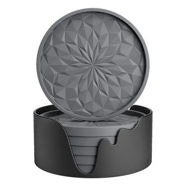 Imagem de Conjunto de porta-copos de silicone com base, antiderrapante, resisten