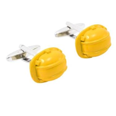 Imagem de Design de capacete amarelo Cuff Links para construção masculina - Yiwe