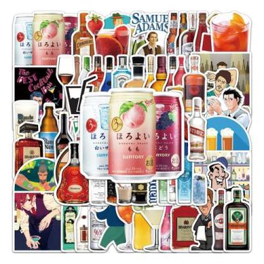 Imagem de Pacote de adesivos com tema alcoólico, 67 unidades à prova d'água para