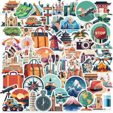 Imagem de Pacote de adesivos Travel World Landmarks & Adventure 50 unidades - Yi