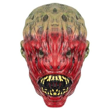 Imagem de Máscara Alien Monster Resin, rosto inteiro, vermelho vívido, Halloween