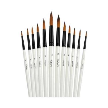 Imagem de Conjunto De 12 Pincéis De Pintura Para Artistas Com Pontas Redondas Ve