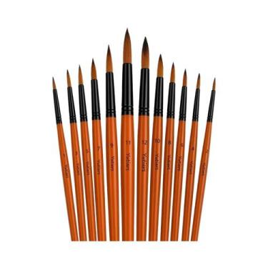 Imagem de Conjunto De 12 Pincéis De Pintura Para Artistas Com Pontas Redondas Ve