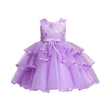 Imagem de Novo vestido bordado para meninas saia de renda princesa saia de desem