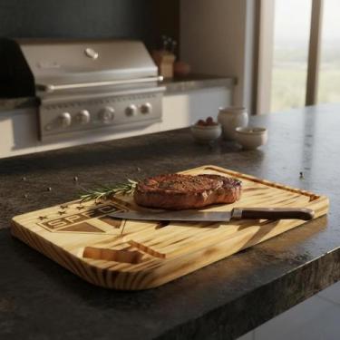 Imagem de Tábua De Carne Tema Personalizada TIMES 45x27x3cm Madeira - STALEKA, S