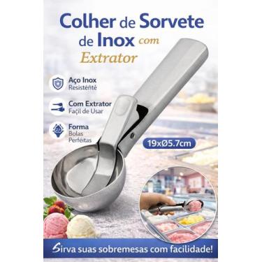 Imagem de Colher Concha De Sorvete De Inox Com Extrator 19x5,7cm De Ø - CASITA/I