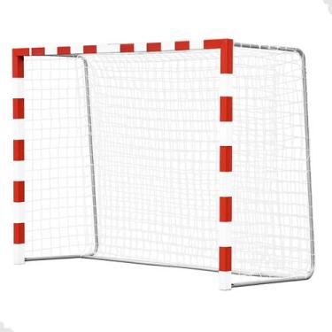 Imagem de Par Rede Handebol Fio 6 Caixote Cortina Seda Sports Mania Cor:Branco, 