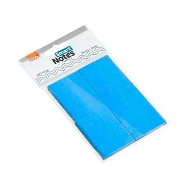Imagem de Bloco Adesivo BRW Smart Notes Neon com 200 Folhas para Anotações Tamanho 38 X 51MM Uso Escolar Escritório Azul