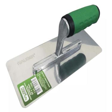 Imagem de Desempenadeira Inox Lisa 24x10CM para Efeitos Decorativos e Aplicação de Massas com Lâm...
