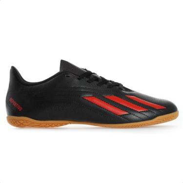 Imagem de Chuteira Adidas Futsal Deportivo II Preto e Vermelho - Masculino, 44, 