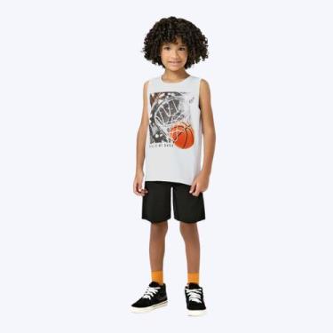 Imagem de Camiseta Regata Basquete Infantil Menino Kyly 1001092 Mescla, Branco, 