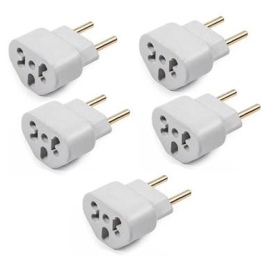 Imagem de Kit 5 adaptador de tomada universal benjamin bob love plug 10A e 20A, 