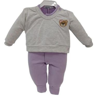 Imagem de Macacão Longo Inverno Bebê Menina Zafielo Finta Blusa Rf 548, Lilás, G