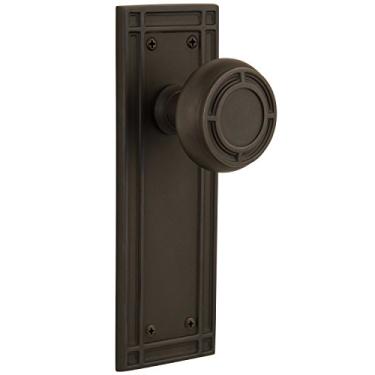 Imagem de Nostalgic Warehouse Placa de missão com botão de missão, manequim único, bronze polido a óleo