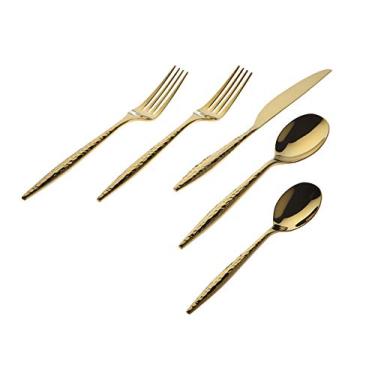 Imagem de Godinger Flatware Set Shiny Gold Cutlery Set, Milano - 20 Piece Set