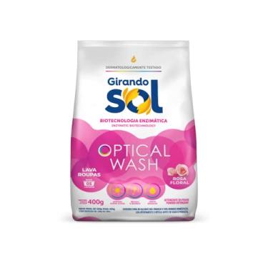 Imagem de Girando Sol Lava Roupas Em Pó Rosa Floral 400G Sabão Em Pó Lava Roupa Perfumado Rosa Optical Wash Biotecnologia Enzimática Rende 5 Lavagens