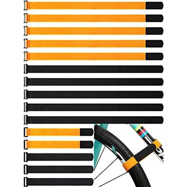 Imagem de 15 peças de alças ajustáveis para bicicletas, alças reutilizáveis para bicicleta de reposição, tiras estabilizadoras de roda de bicicleta, acessórios de bicicleta para transporte de bicicletas, 2,5 x 60 cm, 2,5 x 28 cm