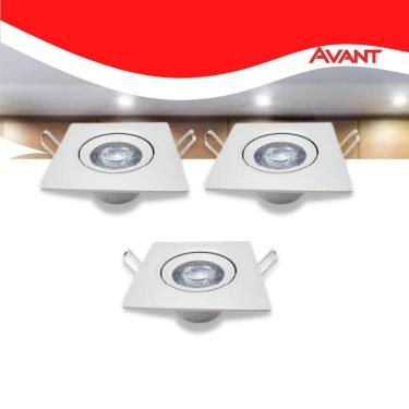 Imagem de Kit 3 Luminária Quad. Spot 7w 6500k Branco-frio Avant