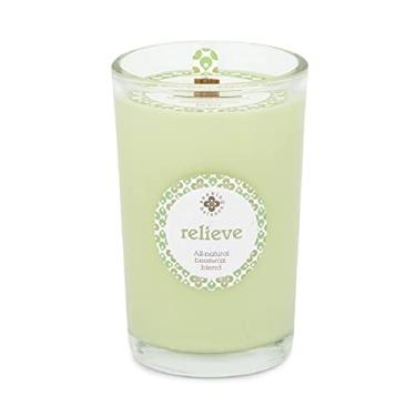 Imagem de Root Candles Vela de mistura de cera de abelha Procurando Equilíbrio, 227 g, Aliviar: Mentol de eucalipto