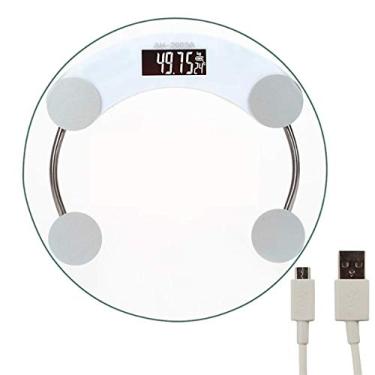 Imagem de balanças de controle de peso para banheiro ultrafinas, digitais ultrafinas de alta precisão balanças eletrônicas de gordura corporal, com cabo de carregamento USB, rosa, 30cm