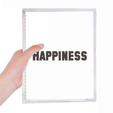 Imagem de Caderno de frases inspiradoras Happiness Word Caderno de folhas soltas diário recarregável artigos de papelaria