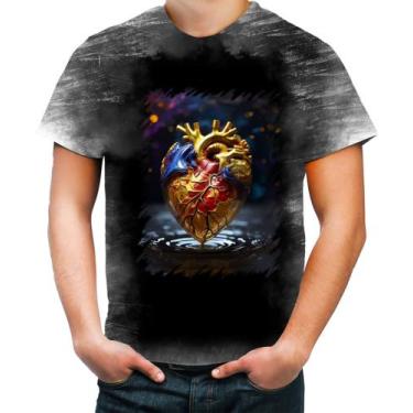 Imagem de Camiseta Desgaste Coração De Ouro Líquido Gold Heart 6 - Kasubeck Stor