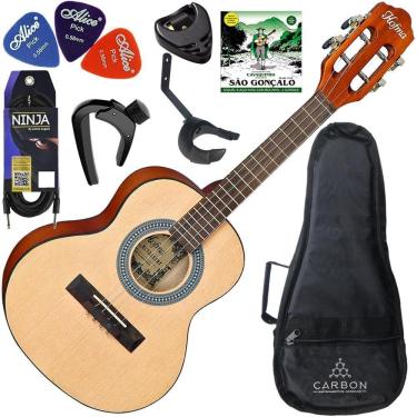 Imagem de Kit Cavaquinho Eletroacústico Hofma Hcv30P Stnt Natural