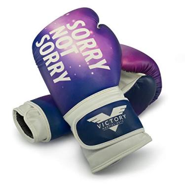 Imagem de Luvas femininas Victory Martial Arts Cardio Kickboxing boxe/saco de pancadas (340 g, Sorry, Not Sorry)