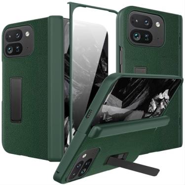 Imagem de NINKI Capa dobrável para Google Pixel 9 Pro com suporte magnético, protetor de dobradiça para Pixel Pro 9 Fold capa de couro protetor de tela, capa de telefone Pixel Fold 9 Pro para Google Pixel 9 Pro