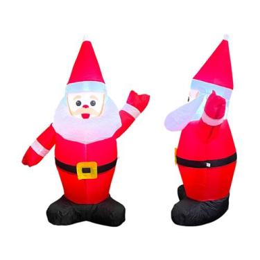 Imagem de Papai Noel Inflável Com Luz Decoração Natalina Bivolt 1,00m - Top Nata