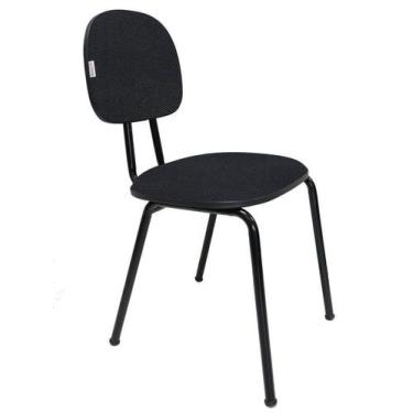 Imagem de Cadeira Fixa Secretaria Polo - Maiart, Preto, Tecido J.Serrano