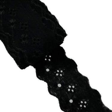 Imagem de Bordado Inglês 50 mm ArtePunto BP065 - Peça c/ 13,70 mt, Preto