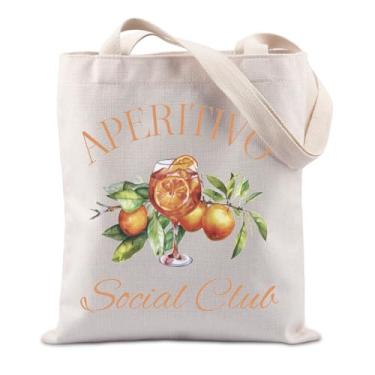 Imagem de Lywjyb Birdgot Sacola com tema de coquetel, presente de festa de despedida de solteira, presente de lembrança do sul da Itália, Bolsa Aperol