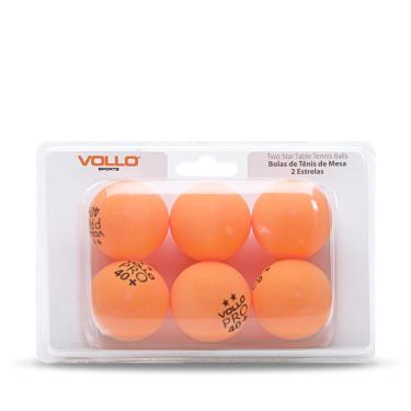 Imagem de Bola de Tênis de Mesa Vollo 2 Estrelas com 06 Bolas Laranja