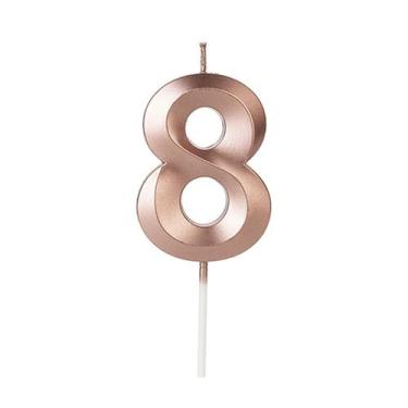 Imagem de Vela Número Aniversário Design Rose Gold - 01 unidade - Silver Festas 